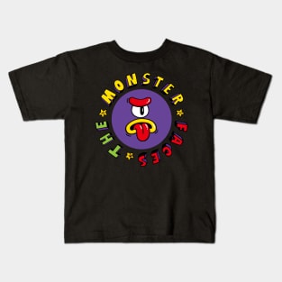 Funny Purple Monster Face With Single Eyes Kids T-Shirt